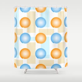 orange and blue spirals seamless pattern Shower Curtain