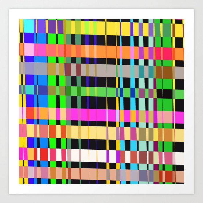 inclined coloured stripes Art Print