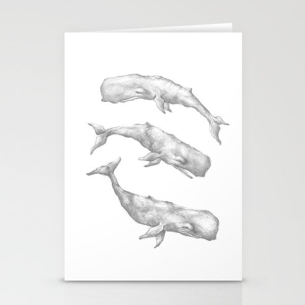 Three Little Whales Stationery Cards