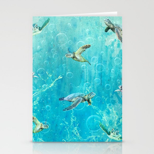 Swimming Turtles Stationery Cards
