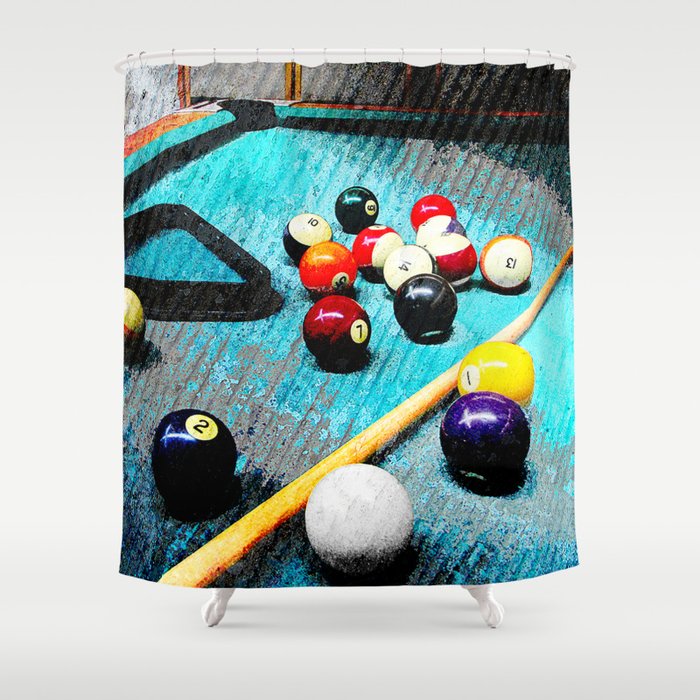 Billiard art and pool artwork 5 Shower Curtain