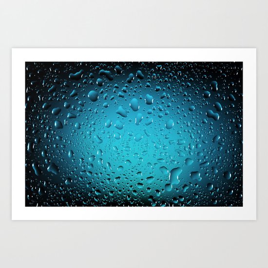 Stylish Cool Blue water drops Art Print