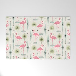 Atomic Flamingo Oasis - Larger Scale ©studioxtine Welcome Mat
