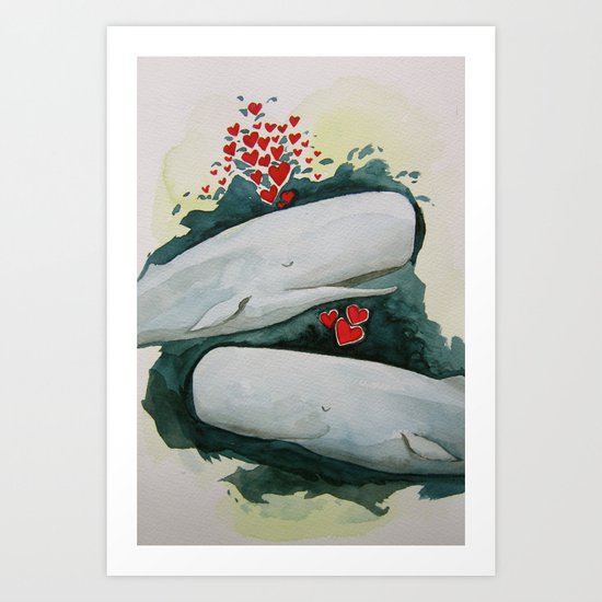 Whale You be My Valentine? Art Print