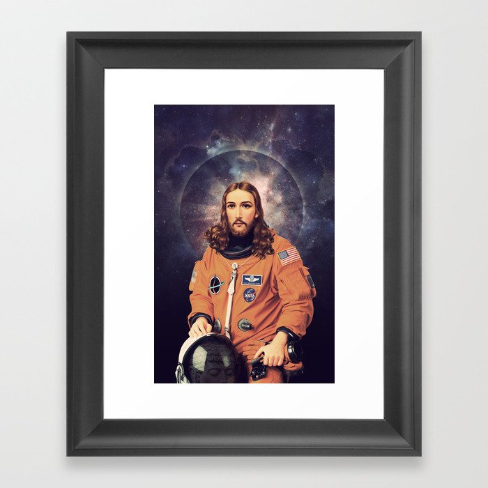 Jesus "Space Age" Christ - A Holy Astronaut Framed Art Print