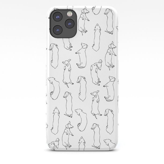 Dachshund Sleep Study Pattern. Sketches of my pet dachshund's sleeping positions. iPhone Case