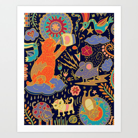 Cat and Mouse Art Print