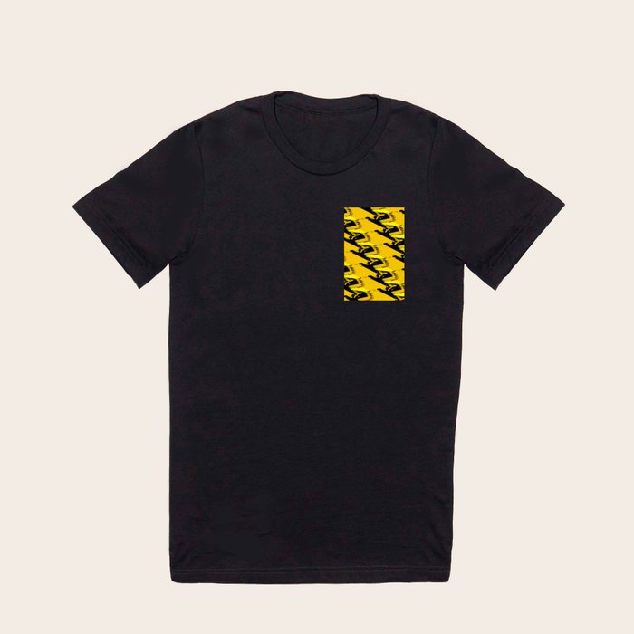 Yellow shirt with a black clearance zigzag
