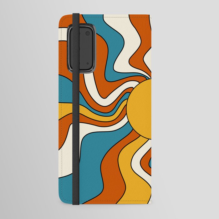 Retro Colorful Sunshine, 70s Print Android Wallet Case