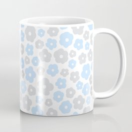 Mini Blue and Gray Flower Seamless Pattern Coffee Mug