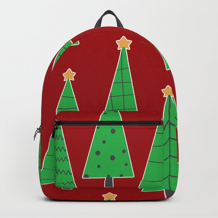christmas trees in red Backpack