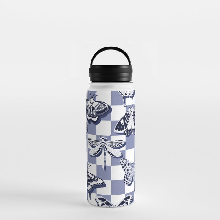 Blue butterflies check Water Bottle