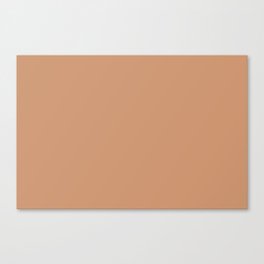 Soft Mid-tone Brown Solid Color Hue Shade - Patternless Canvas Print