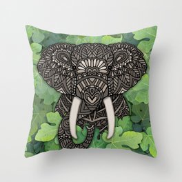 Jungle Elephant Throw Pillow
