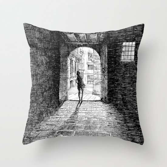 Light - Black ink Throw Pillow