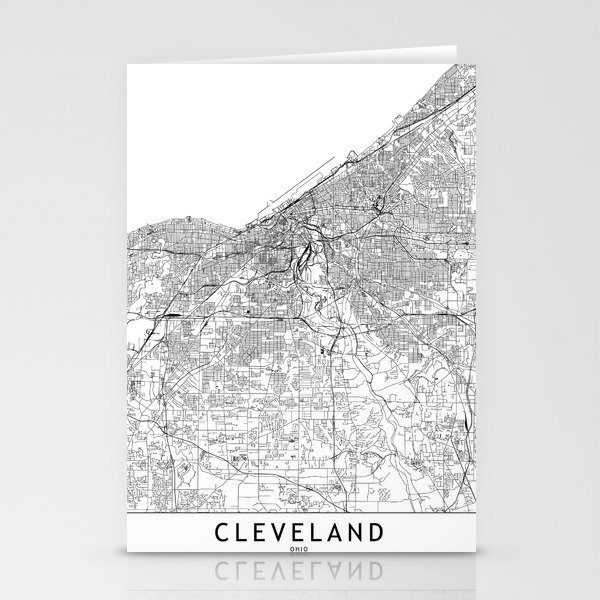 Cleveland White Map Stationery Cards