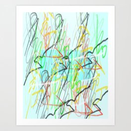 Five-color line Art Print