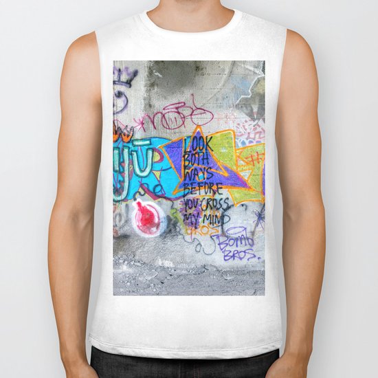 Look Both Ways Biker Tank