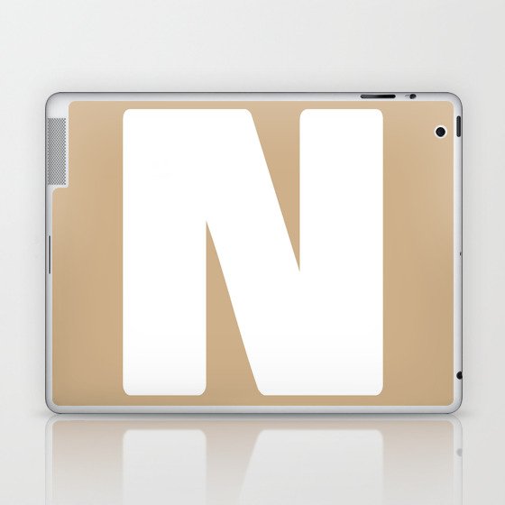 N (White & Tan Letter) Laptop & iPad Skin