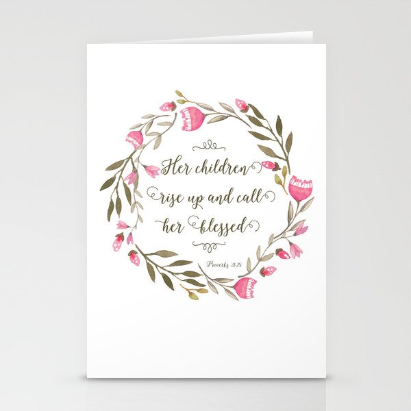 Her Children Rise Up & Call Her Blessed Stationery Cards