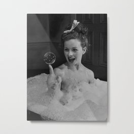 The best friends don't talk back - Actress Jeanne Crain Taking Bubble Bath for Her Role in Movie Margie Metal Print | Vintage, Girlinbathtub, Girl, Form, Photo, Photograh, Hollywood, Bubblebath, Nude, Absurd 