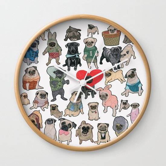 Pugs Wall Clock