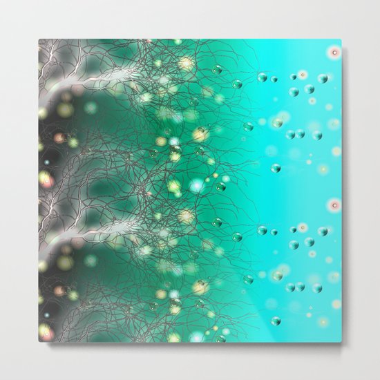 Bubble Tree (green) Metal Print