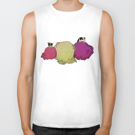 Cows love ice cream Biker Tank