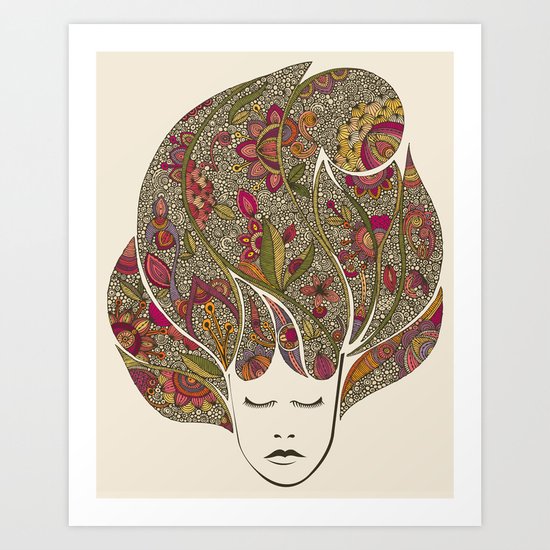 Dreaming with flowers Art Print