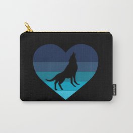 I Love Howling Wolves Retro Heart Carry-All Pouch