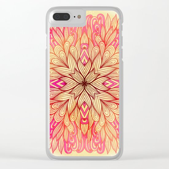 Hand Drawn Floral Mandala 10 Clear iPhone Case
