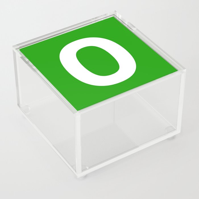 Letter O (White & Green) Acrylic Box