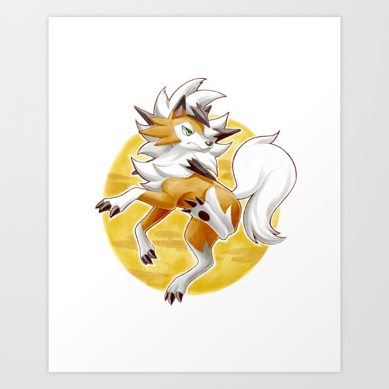 Lycanroc Dusk Form Coloring Pages Lycanroc Dusk Form Art Print By Rycanine Society6 lycanroc dusk form art print by rycanine