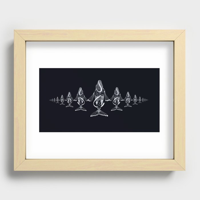 whales Recessed Framed Print