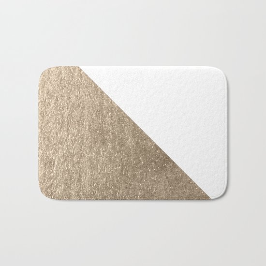 Simply Shadow in White Gold Sands Bath Mat