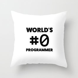 World's #0 programmer Throw Pillow