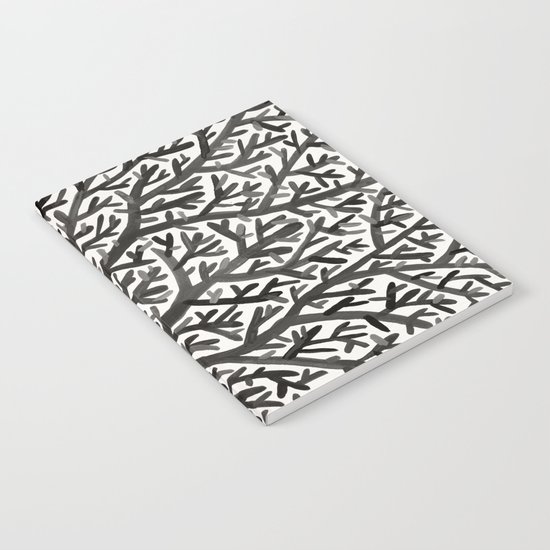 Black Fan Coral Notebook
