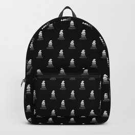 Original pebble art of stacked gradient pebbles in balance on black background Backpack
