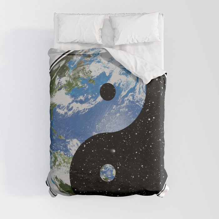 Earth / Space Yin Yang Duvet Cover