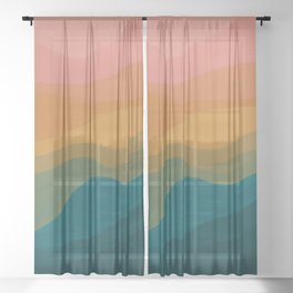 Desert Mountains In Color Sheer Curtain