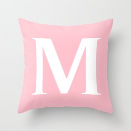 M MONOGRAM (WHITE & PINK) Throw Pillow