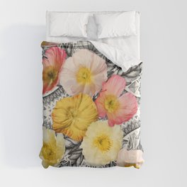 Collage of Poppies and Pattern Duvet Cover