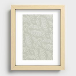 Fancy Scroll Leaves on Pale Green Background Recessed Framed Print