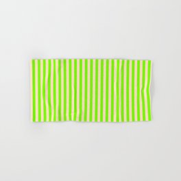 [ Thumbnail: Green & Bisque Colored Stripes/Lines Pattern Hand & Bath Towel ]