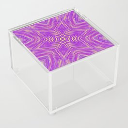 Yellow Purple Hexagon Kaleidoscope Acrylic Box