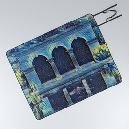 Archway Symmetry In Shades Of Blue Picnic Blanket