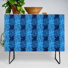 Blue Gingham with flowers Credenza