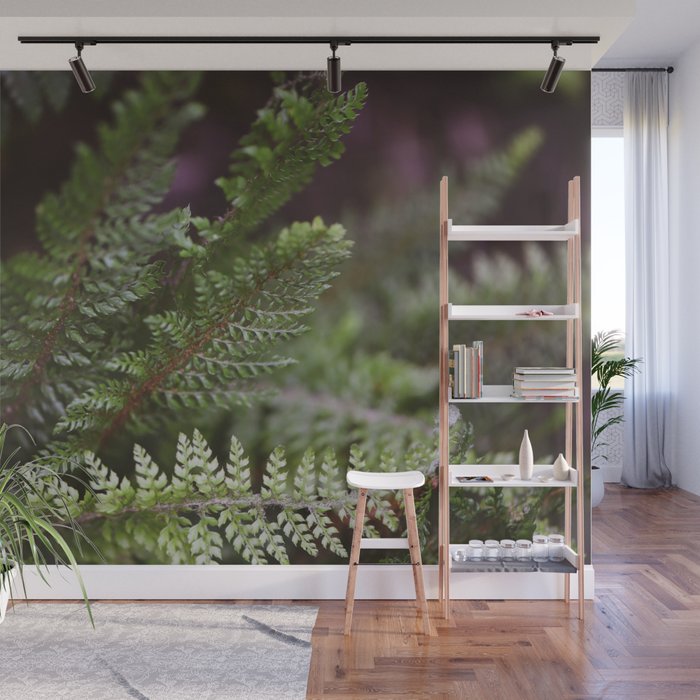 Vintage Forest Ferns Wall Mural By Awanderingsoul