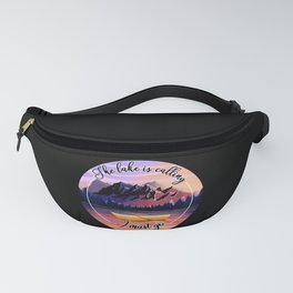 The Lake is calling sunset nature art Fanny Pack