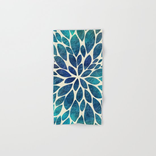 Petal Burst - Turquoise Hand & Bath Towel